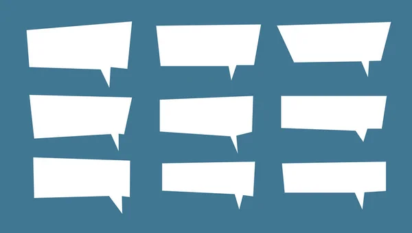 Geometrik şekilli minimalist beyaz konuşma baloncuklarının temiz bir koleksiyonu. Sohbet uygulamaları ve UI mesajları için mükemmel.