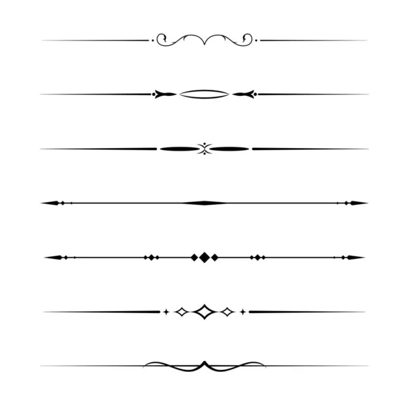 Asgari siyah çizgi sanat tarzında zarif dekoratif ayırıcı çizgileri koleksiyonu.