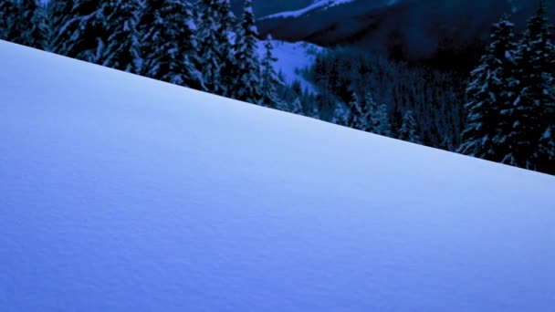 Unberührte Schneestrukturen Den Bergen — Stockvideo