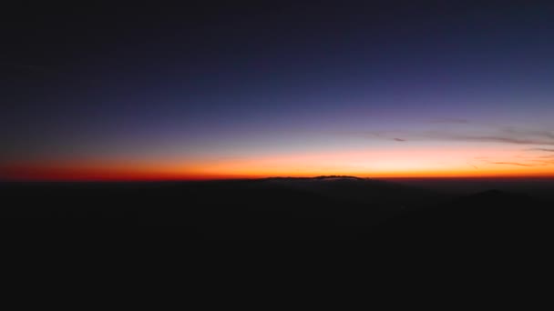 Vacker Solnedgång Från Toppen Berget Höst — Stockvideo