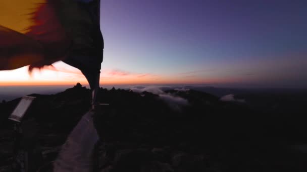 Schöner Sonnenuntergang Vom Gipfel Des Berges Herbst — Stockvideo