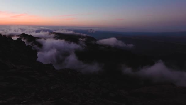 Schöner Sonnenuntergang Vom Gipfel Des Berges Herbst — Stockvideo