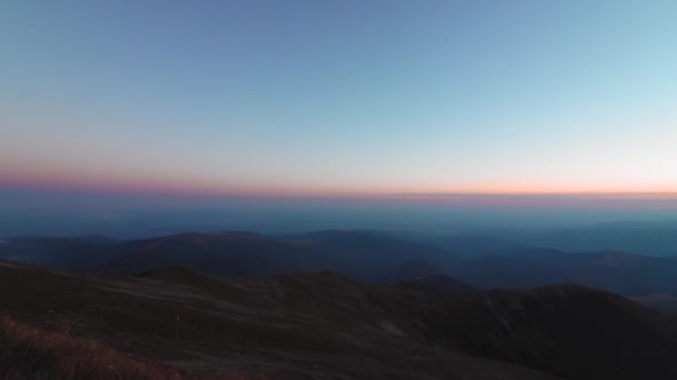 Belo Pôr Sol Topo Montanha Tempo Outono — Vídeo de Stock