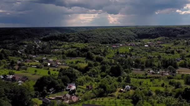 Schönes Luftbild Über Einem Wald Nach Regen Sommer — Stockvideo