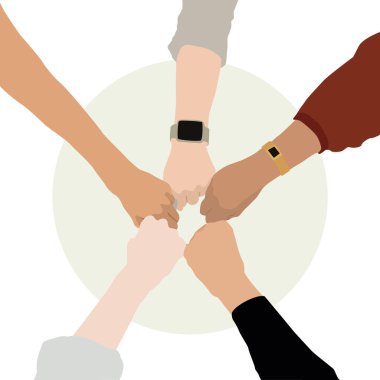 Takımın ellerinin vektör illüstrasyonu