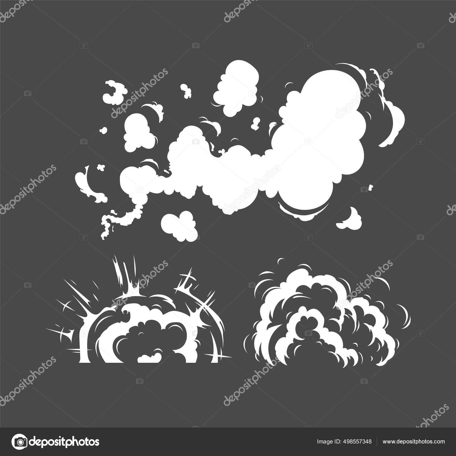 Hand drawn fog smoke cloud isolated comic Vector Image