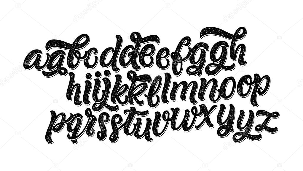 Vector Alphabet. Exclusive Custom Letters. Lettering and Custom Typography for Designs: Logo, Poster, Invitation, Card, etc. Vector Brush Typography. Handwritten brush style modern cursive font.