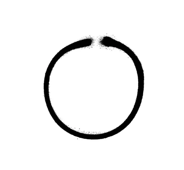 落書き白の黒の円のデザイン要素を噴霧 スプレーペイントリング ストリートスタイル 丸いロゴ グランジベクトルイラスト — ストックベクタ