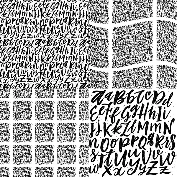 Arrière Plans Vectoriels Alphabet Typographie Motif Sans Couture Lettrage Main — Image vectorielle