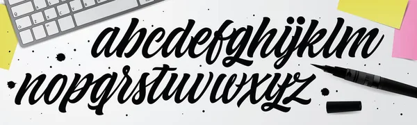 Alfabeto Vetorial Letras Tipografia Para Desenhos Logo Cartaz Embalagem Convite — Vetor de Stock