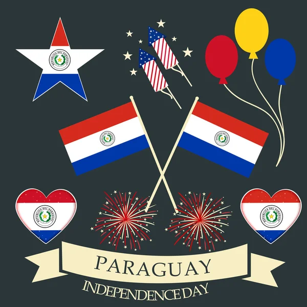 Día de la Independencia de Paraguay — Vector de stock