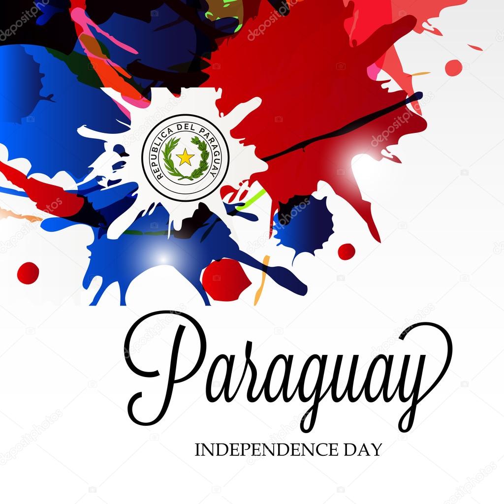 Illustration of Paraguay Happy independence day.
