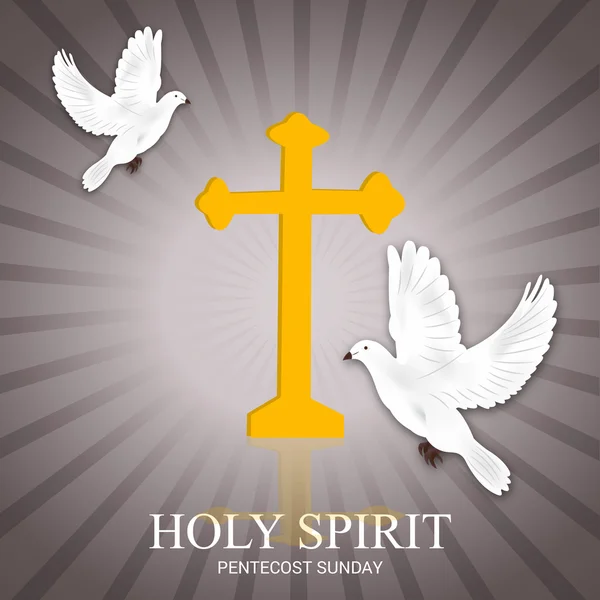 Gołębica Ducha Świętego Zesłania Ducha Świętego. — Wektor stockowy