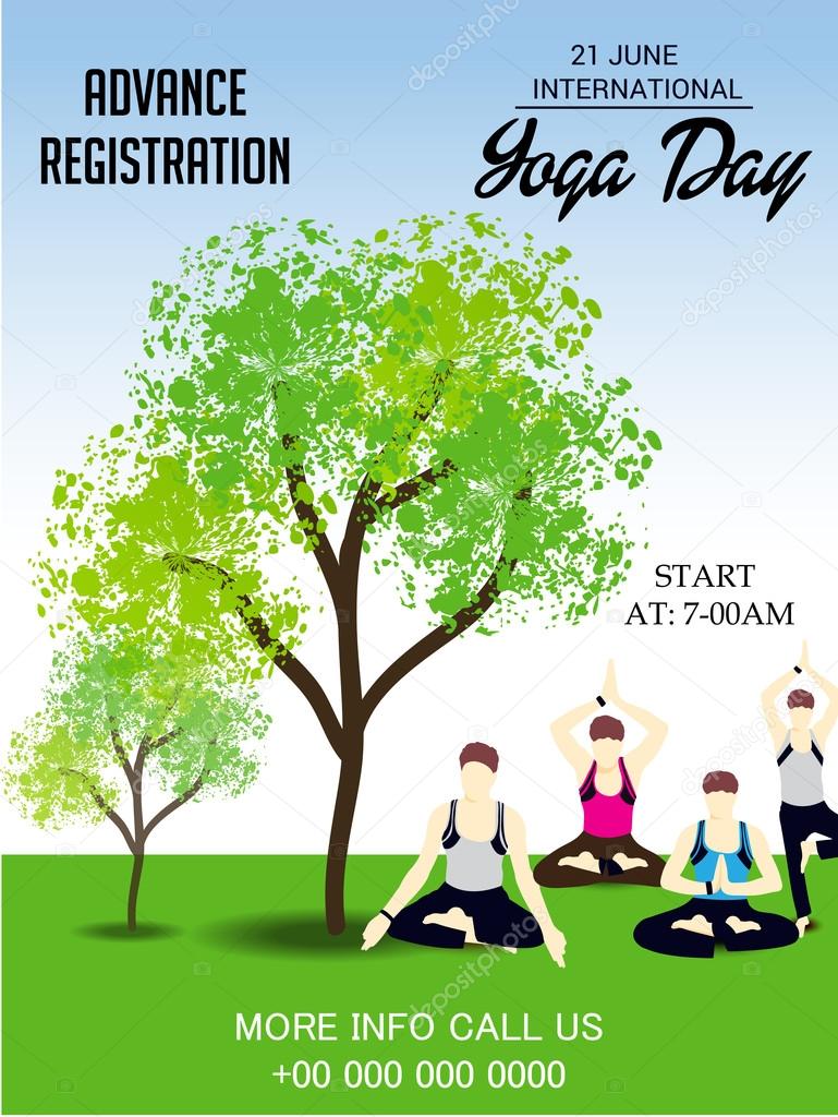 Vector illustration of international yoga day.