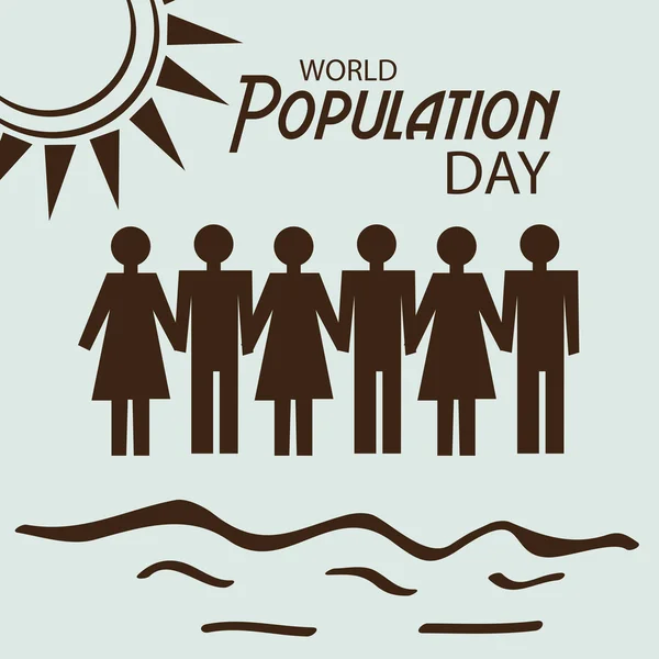Werelddag van de bevolking. — Stockvector