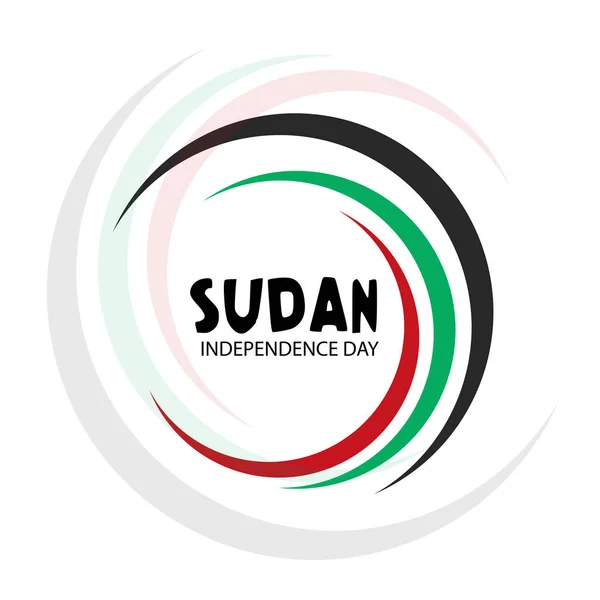 Ilustración Vectorial Antecedentes Para Día Independencia Sudán — Vector de stock