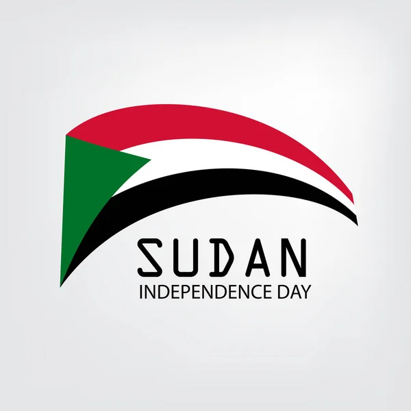 Ilustración Vectorial Antecedentes Para Día Independencia Sudán — Vector de stock