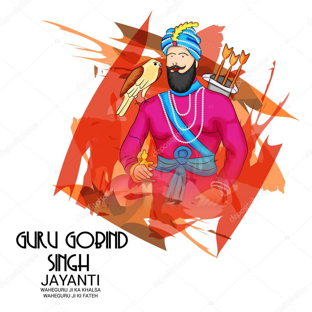 Vector illustration of a Background for Happy Guru Gobind Singh Jayanti festival for Sikh Celebration.