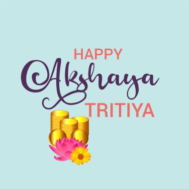 Akshaya Tritiya Kutlama Festivali için Yaratıcı Özgeçmişin Vektör çizimi.