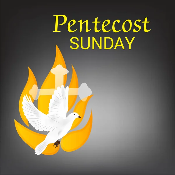 Ilustración Vectorial Fondo Para Pentecostés Paloma Del Espíritu Santo — Vector de stock