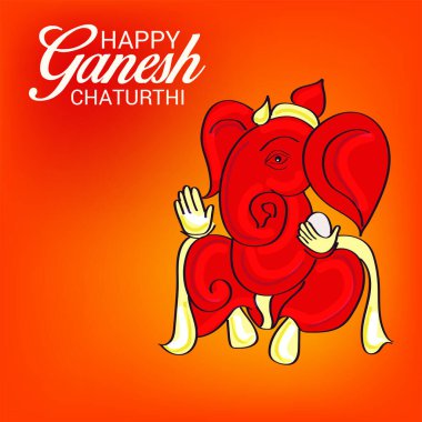 Geleneksel Hint Festivali için vektör illüstrasyonu Mutlu Ganesh Chaturthi 'yi kutlayın. Metin Boşluğu Arkaplanı.