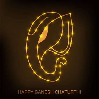 Geleneksel Hint Festivali için vektör illüstrasyonu Mutlu Ganesh Chaturthi 'yi kutlayın. Metin Boşluğu Arkaplanı.