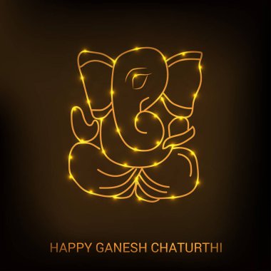 Geleneksel Hint Festivali için vektör illüstrasyonu Mutlu Ganesh Chaturthi 'yi kutlayın. Metin Boşluğu Arkaplanı.