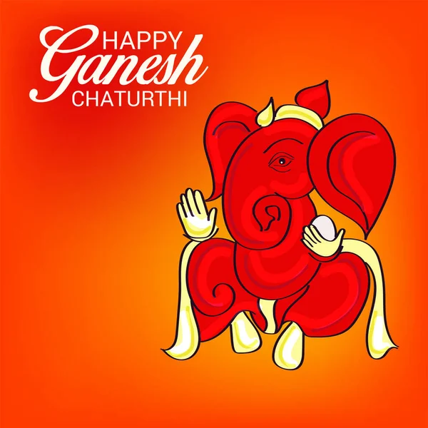 Geleneksel Hint Festivali için vektör illüstrasyonu Mutlu Ganesh Chaturthi 'yi kutlayın. Metin Boşluğu Arkaplanı.