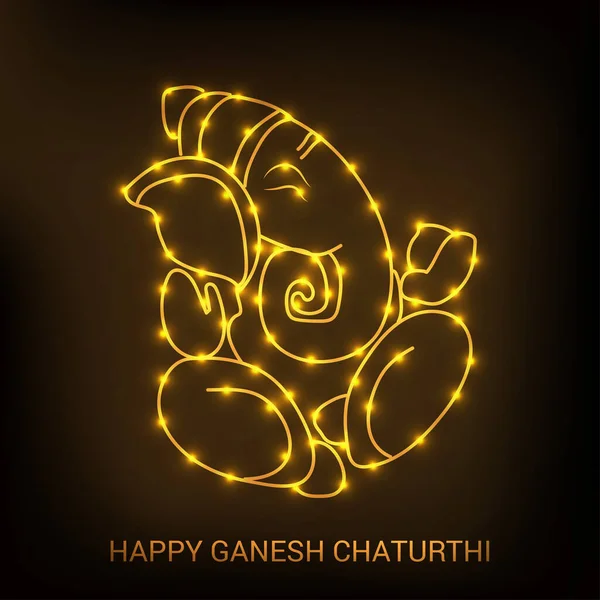 Geleneksel Hint Festivali için vektör illüstrasyonu Mutlu Ganesh Chaturthi 'yi kutlayın. Metin Boşluğu Arkaplanı.