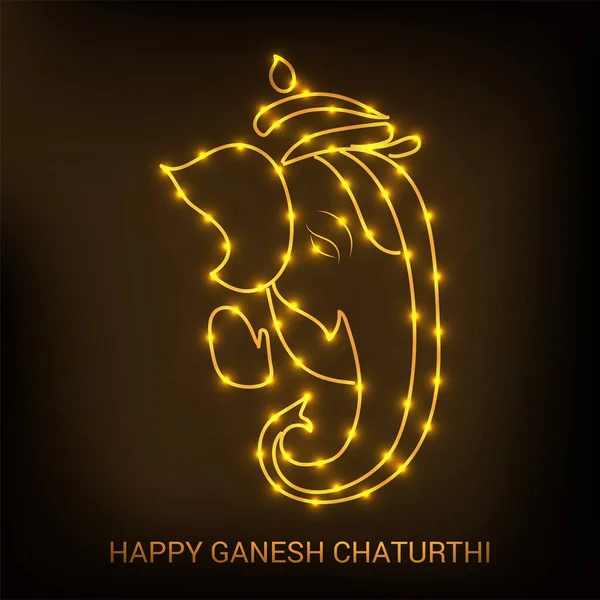 Ilustração Vetorial Para Tradicional Festival Indiano Celebrate Happy Ganesh Chaturthi — Vetor de Stock