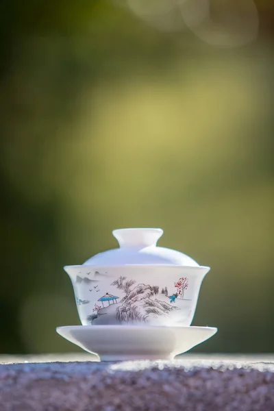 Gaiwan Para Cerimônia Chinesa Perto Imagem De Stock