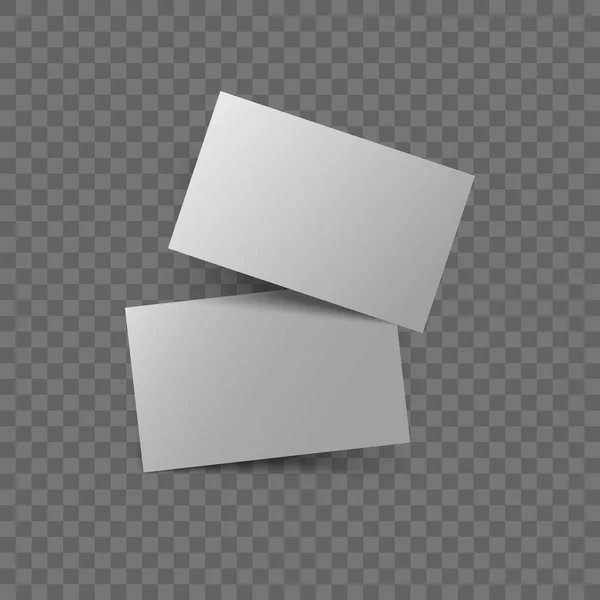 Blank visitkort. Mall för kuponger. Tomma presentkort. Vektor realistisk mockup — Stock vektor
