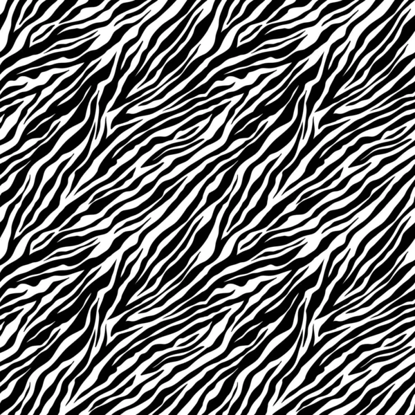 Zebra modello senza soluzione di continuità. Strisce di zebra in bianco e nero. Vettore zoo tessuto animale materiale della pelle — Vettoriale Stock