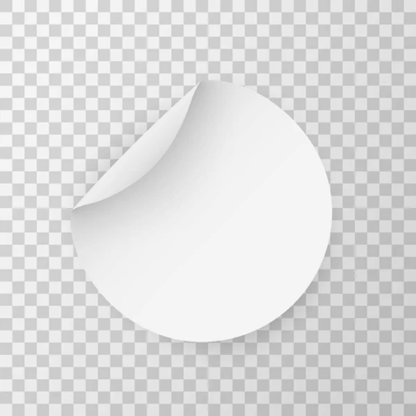 Círculo adhesivo maqueta. Pegatinas redondas. Set de pegatinas circulares vectoriales. Plantilla de etiqueta blanca Realista 3D blanck — Vector de stock