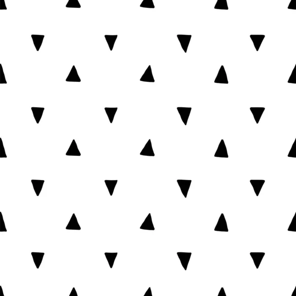 Scandinavian triangle seamless pattern. Vector black and white geometric scandi print. Child trendy background — Stock Vector