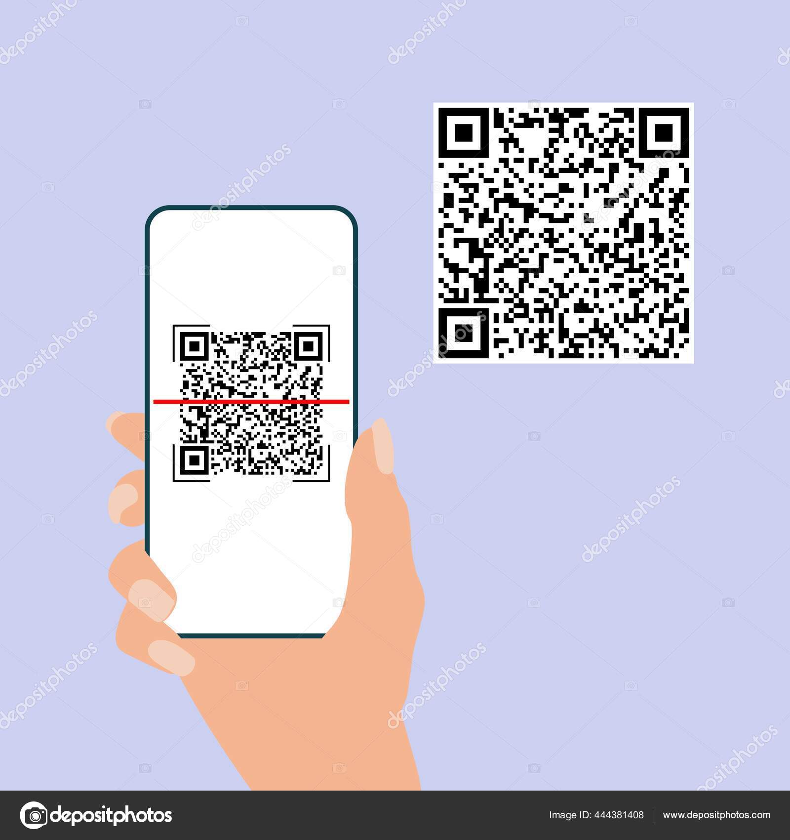 Amostra de código qr vetorial para digitalização de smartphone