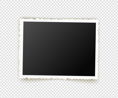 Eski fotoğraf. Retro resim çerçeveleri. Ekran görüntüsü şablonu boş. Vektör illüstrasyonu şeffaf arkaplanda izole edildi