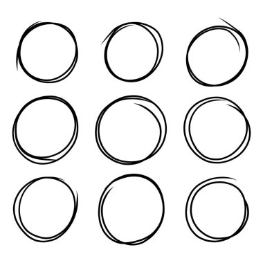 Doodle Circle skeci. El çizimi yuvarlak şekil.