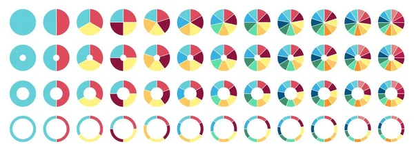 Turta grafiği. 2,3,4,5,6,7,8,9,10,11,12 bölüm veya basamak. Düz süreç döngüsü. İlerleme sektörleri.