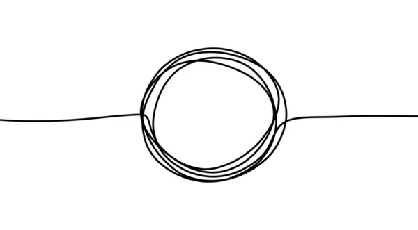 Cercle Forme Ligne Gribouillage Esquisse Ronde Vectorielle Tracée Main Contour — Image vectorielle