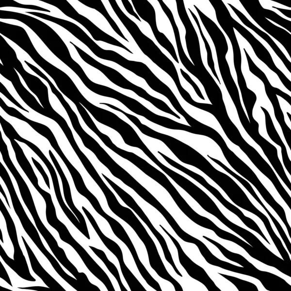 Zebra modello senza soluzione di continuità. Strisce di zebra in bianco e nero. Vettore zoo tessuto animale materiale della pelle — Vettoriale Stock