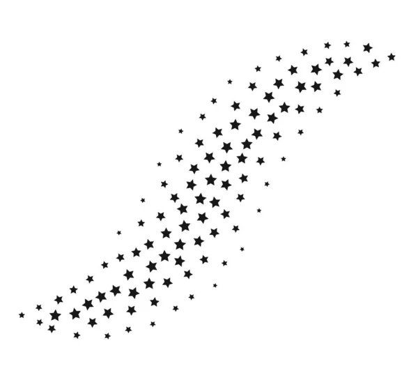 Ξεκινήστε γραμμή. Απλή μαγική αστρόσκονη. Σκιαγραφία πεφτέρων αστεριών Απομονωμένη σε λευκό φόντο. — Διανυσματικό Αρχείο