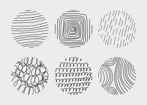 Cirkel creatief minimalisme hedendaags kunstwerk. Handgetekende doodle vormen. — Stockvector