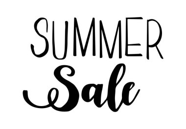 Yaz indirimi mektupları. El yazısıyla yazılmış moda tabir. Vektör illüstrasyonu.