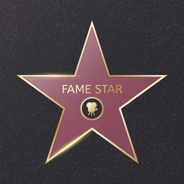 Hollywood 'un ünlü yıldızı. Boş sinema ödülü. Vektör yıldız ödül şablonu