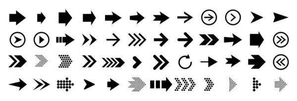 Arrows. Arrow direction signs. Set up pointer buttons. Vector collection — Stock Vector