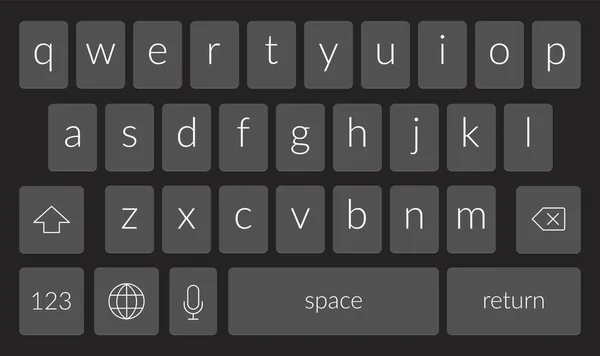 Cep telefonu klavye şablonu. Qwerty akıllı telefon vektör tuş takımı. Dijital ui ekran dokunmatik yazı tipi