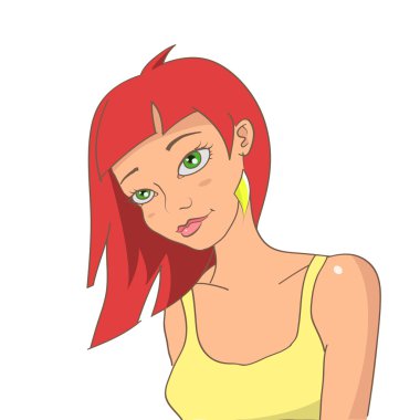 Kızıl saçlı kız.