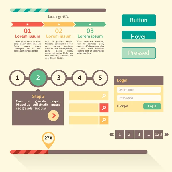 Elementos de Web plana — Archivo Imágenes Vectoriales