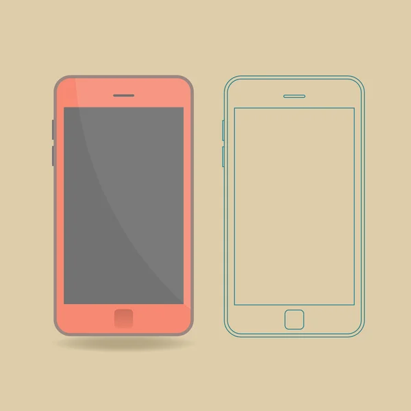 Плоские мобильные телефоны — стоковый вектор